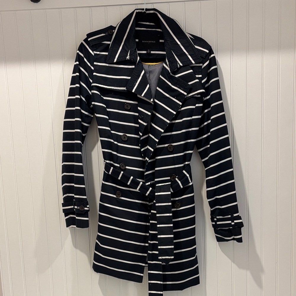 Banana Republic Striped Navy and White Jacket